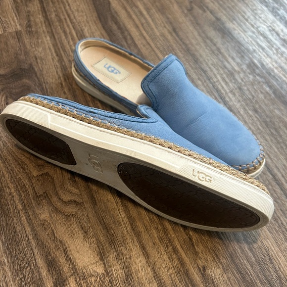 UGG Australia Caleel Leather Suede Slip-On Mule Espadrilles - Picture 4 of 9